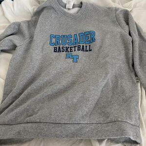 ADIDAS Unisex Women's Men's Crewneck Crusader XL Basketball Blue Grey Sweatshirt